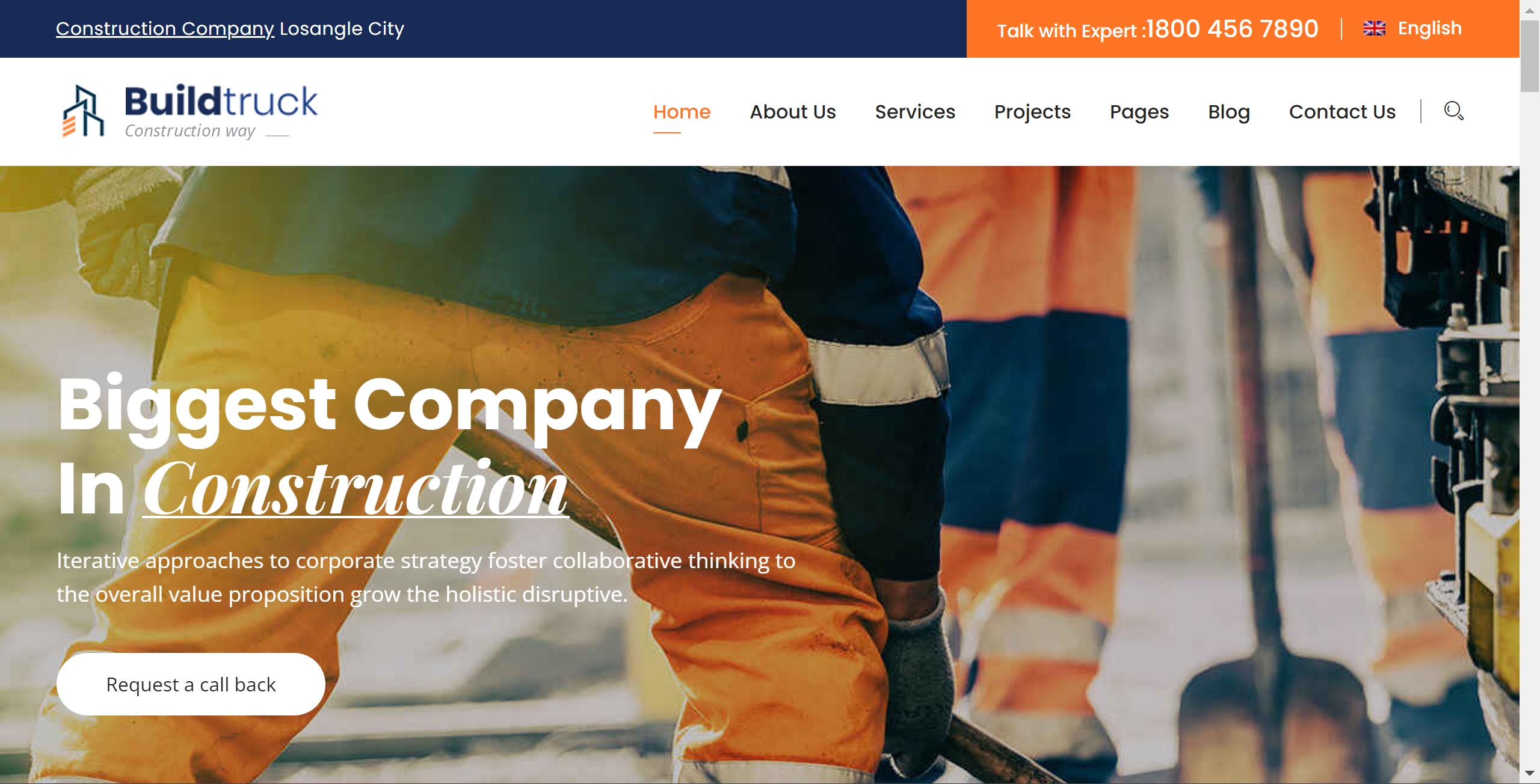 Buildtruck-建筑公司和安装维修业务响应式HTML5 Bootstrap模板