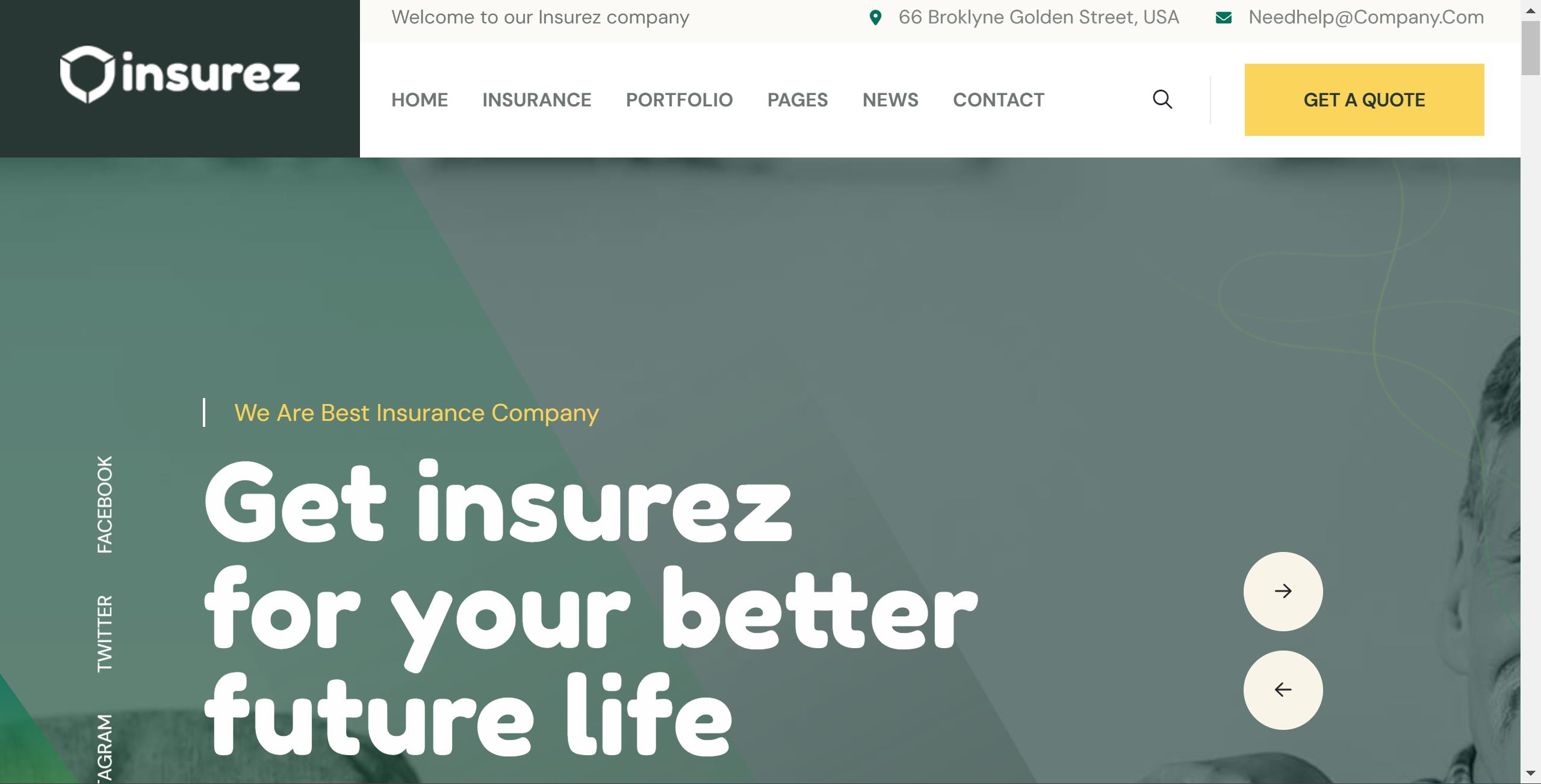 Insurez-三种多用途公司企业网站前端网页 Bootstrap模板
